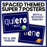 SPACE THEMED Súper 7 Spanish Posters | Super 7 Classroom Decor