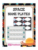 SPACE Themed Name Tags Plates