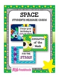 SPACE Themed Student Message Cards (Postcards)