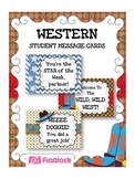WESTERN COWBOY Themed Student Message Cards (Postcards)