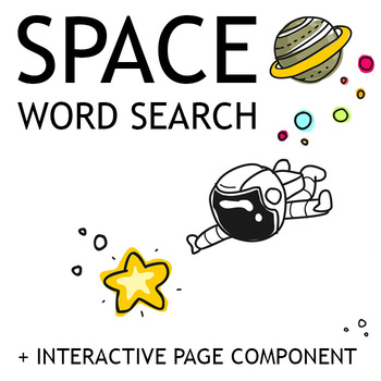Preview of SPACE WORD SEARCH (PDF + Interactive Page)