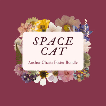 Preview of SPACECAT AT Lang Anchor Charts | Vintage Floral Posters