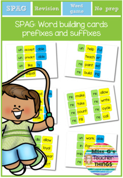 Preview of SPAG: Word building cards - prefixes and suffixes 150+ words