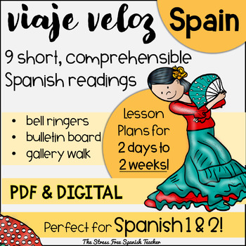 Preview of SPAIN Comprehensible Spanish Reading Country Study Viaje Veloz CI readings