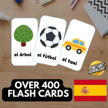Preview of SPANIS FLASH CARD SET (over 400 emoji pictures) • Montessori Cards • Flash Cards