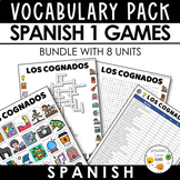 SPANISH 1 GAMES - Vocabulary Game Pack - Word Search, Cros