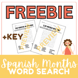 SPANISH 1 Months Word Search FREEBIE