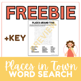 SPANISH 1 Places Around Town Word Search FREEBIE