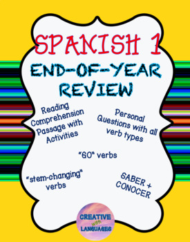 Preview of SPANISH 1 REVIEW: End-of-year Review