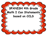 SPANISH 4th Grade MATH "I CAN" statements