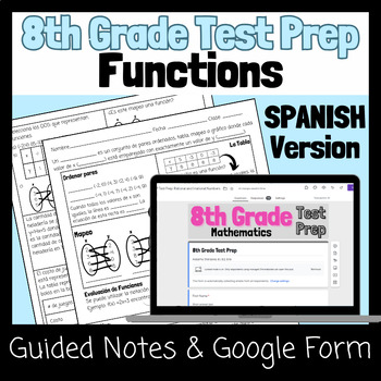 Preview of SPANISH 8th Grade Math Test Prep/Review/ACAP- Functions