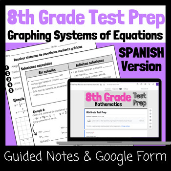 Preview of SPANISH 8th Grade Math Test Prep/ Review/ ACAP - Graphing Systems of Equations