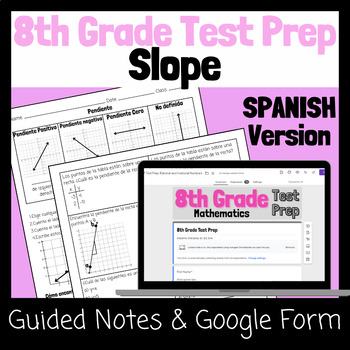 Preview of SPANISH 8th Grade Math Test Prep/Review/ACAP- Slope