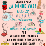 SPANISH A DÓNDE VAS: MAP + VERB TO GO + LOCATION + GIVING 