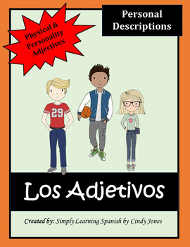 Preview of DISTANCE LEARNING SPANISH "Personal Adjectives" ACTIVITIES