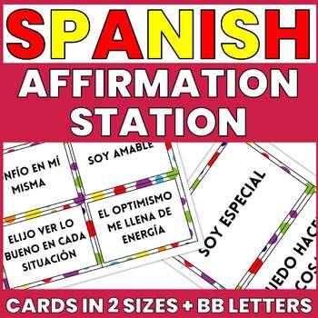 Preview of SPANISH AFFIRMATION STATION CARDS FOR POSITIVE MINDSET ACTIVITIES AND CONFIDENCE