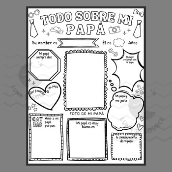 Preview of SPANISH ALL ABOUT MY DAD fathers day POSTERS Writing classroom Activity 1st 2nd
