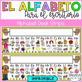 Preview of Free Tarjetas del Alfabeto para el Escritorio | Spanish Alphabet Desk Strips