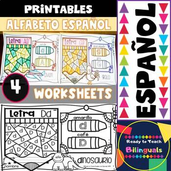 Preview of SPANISH ALPHABET - Worksheets - COLOR by Code Letters  (Alfabeto Español) - #4