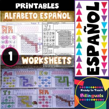 Preview of SPANISH ALPHABET - Worksheets - Letter Recognition