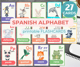SPANISH ALPHABET flashcards with Watercolour Animals | Edu