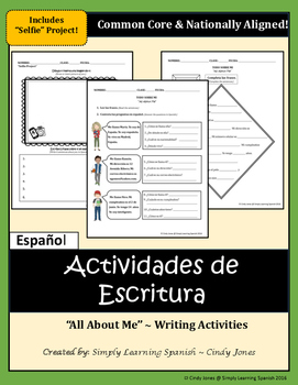 Preview of DISTANCE LEARNING SPANISH "All About Me!" (Writing Activities)