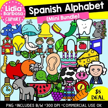 Preview of SPANISH Alphabet Mini Bundle- Digital Clipart