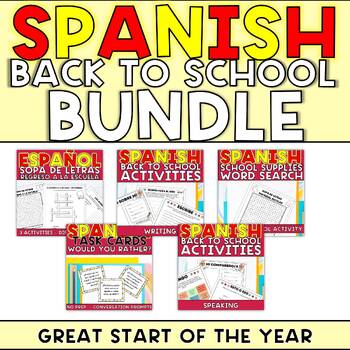 Preview of SPANISH BACK TO SCHOOL ACTIVITIES - FIRST DAY WEEK OF SCHOOL