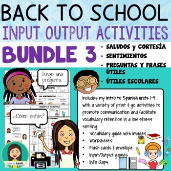 Preview of SPANISH BACK TO SCHOOL BUNDLE 3