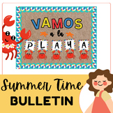 Preview of SPANISH BEACH THEME End of Year Bulletin Board May June Door Decor Summer