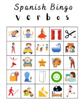 Preview of SPANISH BINGO VERB GAME