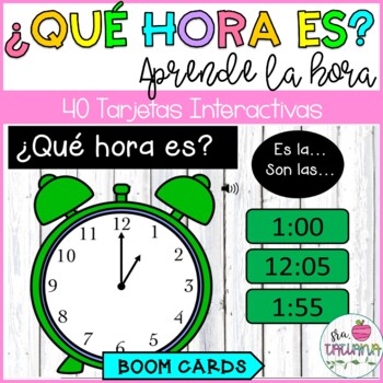 Preview of Spanish Boom Cards | ¿Qué hora es? La hora en Español