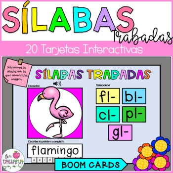 Preview of Sílabas Trabadas BL-CL-FL-GL-PL | Spanish Boom Cards