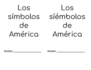 Preview of SPANISH Booklet of American Symbols