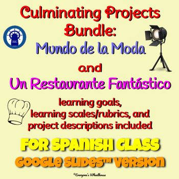 Preview of SPANISH Bundle: Projects for La Ropa and El Restaurante for Google Slides™