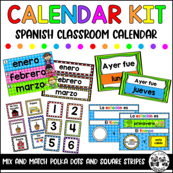 Preview of Spanish Calendar Kit | Spanish Classroom Calendar Set