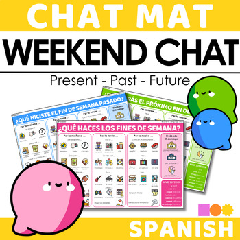 Preview of Spanish Chat Mat - Weekend Chat in 3 tenses - Present, Past and Future