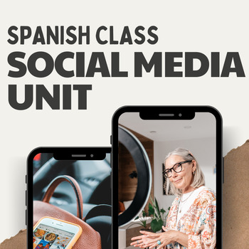 Preview of SPANISH CLASS SOCIAL MEDIA & TECHNOLOGY UNIT (No Prep Lesson Plans & Activities)