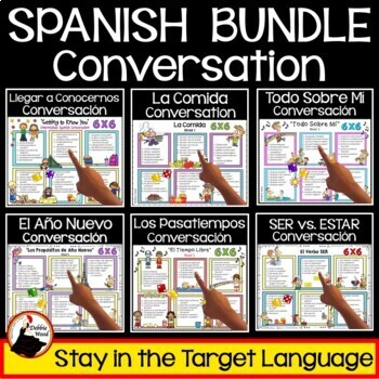 Preview of Spanish End of the Year Activities - Conversation Boards - Chat Mats