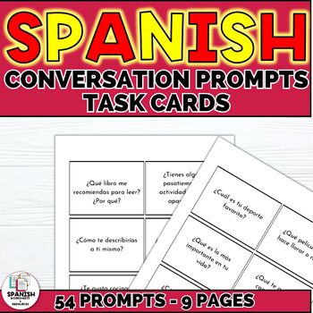 Preview of SPANISH CONVERSATION TASK CARDS - SPEAKING PRACTICE PROMPTS - PRESENT TENSE