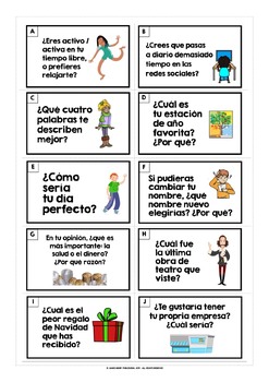 SPANISH CONVERSATION STARTERS FREEBIE #1 by Lively Learning Classroom