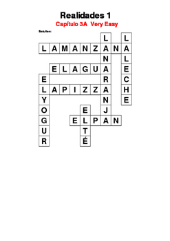 Realidades 2 Capitulo 3a 8 Repaso Crossword Answers ...