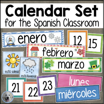 Preview of  El Calendario SPANISH Calendar Days & Months Numbers Spanish Classroom Decor