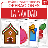 SPANISH Christmas Mystery Pictures Grade 3 Navidad Multipl