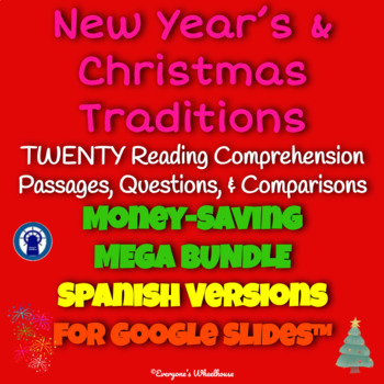 Preview of SPANISH Christmas/New Year's Readings & More for Google Slides™ Mega Bundle