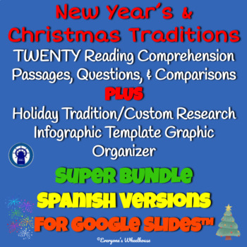 Preview of SPANISH Christmas/New Year's Readings & More for Google Slides™ Super Bundle