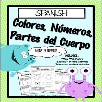 Preview of SPANISH - Colors, Numbers, Body Parts / COLORES, NUMEROS, PARTES DEL CUERPO