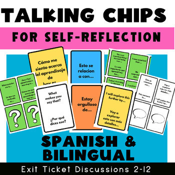 Preview of Spanish Bilingual Conversation cards: SELF-REFLECTION + EXIT TICKET Discussions