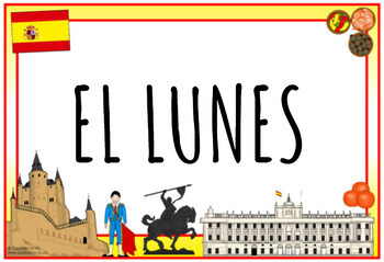 Preview of SPANISH DAYS OF THE WEEK & TIME WORDS - Posters for Classroom!