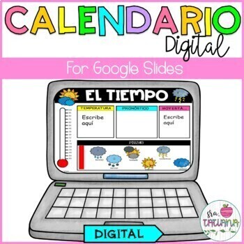 Preview of Spanish Digital Morning Calendar | Calendario Digital en Google Slides